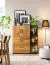Vitrine Serrator 05, Farbe: Eiche natur geölt / Dunkelbraun - 128 x 114 x 40 cm (H x B x T)