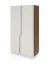 Kleiderschrank | Farbe: Kaschmir / Alba-Walnuss | 2 Drehtüren | 1 Kleiderstange | 6 Fächer | 103 x 52 x 195 cm | Push-to-open Funktion | Drehtürenschrank