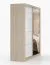 Kleiderschrank / Schiebetürenschrank | Weiß / Sonoma Eiche | Sredna 02 | mit Spiegel | 2 Türen | 218 x 203 x 61 cm | 3 Schubladen | 7 Fächer