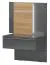 Nachtkommode Vaitele 16, Farbe: Anthrazit Hochglanz / Walnuss - 92 x 56 x 41 cm (H x B x T)