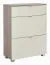 Schuhschrank Sabadell 07, Farbe: Eiche / Beige Hochglanz - 108 x 80 x 38 cm (H x B x T)