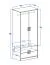 Kinderzimmer - Drehtürenschrank / Kleiderschrank Fabian 01, Farbe: Eiche Hellbraun / Weiß / Grau - 190 x 80 x 50 cm (H x B x T)