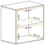 Hängevitrine mit zwei Fächer Fardalen 21, Farbe: Weiß - Abmessungen: 60 x 60 x 30 cm (H x B x T), mit Push-to-open Funktion