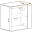 Hängevitrine mit zwei Fächer Fardalen 21, Farbe: Weiß - Abmessungen: 60 x 60 x 30 cm (H x B x T), mit Push-to-open Funktion