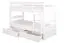 Etagenbett für Erwachsene "Easy Premium Line" K18/n inkl. 2 Schubladen und 2 Abdeckblenden, Kopfteil mit Löchern, Buche Vollholz massiv Weiß - 90 x 200 cm, (B x L) teilbar
