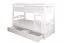 Stockbett für Erwachsene "Easy Premium Line" K19/n inkl. 2 Schubladen und 2 Abdeckblenden, Kopf- und Fußteil mit Löchern, Buche Vollholz massiv Weiß - 90 x 200 cm (B x L), teilbar