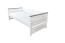 Jugendbett / Tagesbett massiv Hermann 01, Liegefläche 90 x 200 cm, inkl. Lattenrost und beige Kissen, Weiß gebleicht / Grau, stabil
