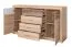 Kommode Mesquite 08, Farbe: Sonoma Eiche hell / Sonoma Eiche Trüffel - Abmessungen: 91 x 165 x 40 cm (H x B x T), mit 2 Türen, 4 Schubladen und 4 Fächern