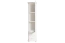 Schmale Vitrine Kiefer Vollholz Junco 35, in Weiß, 195 x 45 x 42 cm, mit 2 Schubladen und 3 Fächern, schlichtes Design, stabil und langlebig