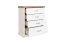 Kommode Lotofaga 20, Farbe: Weiß / Walnuss - 112 x 101 x 48 cm (H x B x T)