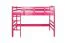 Hochbett 90 x 190 cm für Erwachsene, "Easy Premium Line" K22/n, Buche Massivholz rosa lackiert, teilbar
