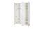 Drehtürenschrank / Kleiderschrank Siumu 22, Farbe: Weiß / Weiß Hochglanz - 224 x 137 x 56 cm (H x B x T)