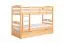 Etagenbett / Stockbett "Easy Premium Line" K18/h inkl. Liegeplatz und 2 Abdeckblenden, Kopfteil mit Löchern, Buche Vollholz massiv Natur - Liegefläche: 90 x 200 cm, teilbar