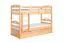 Etagenbett / Stockbett "Easy Premium Line" K19/h inkl. Liegeplatz und 2 Abdeckblenden, Kopf- und Fußteil mit Löchern, Buche Vollholz massiv Natur - Liegefläche: 90 x 200 cm (B x L), teilbar