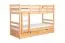 Etagenbett / Stockbett "Easy Premium Line" K20/n inkl. 2 Schubladen und 2 Abdeckblenden, Kopf- und Fußteil gerade, Buche Vollholz massiv Natur - Liegefläche: 90 x 200 cm, teilbar