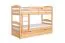 Etagenbett / Stockbett "Easy Premium Line" K21/h inkl. Liegeplatz und 2 Abdeckblenden, Kopf- und Fußteil gerundet, Buche Vollholz massiv Natur - Liegefläche: 90 x 200 cm, teilbar