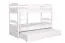 Etagenbett / Stockbett "Easy Premium Line" K18/h inkl. Liegeplatz und 2 Abdeckblenden, Kopfteil mit Löchern, Buche Vollholz massiv Weiß - Liegefläche: 90 x 200 cm, teilbar