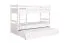 Etagenbett / Stockbett "Easy Premium Line" K20/h inkl. Liegeplatz und 2 Abdeckblenden, Kopf- und Fußteil gerade, Buche Vollholz massiv Weiß - 90 x 200 cm (B x L), teilbar