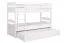 Etagenbett / Stockbett "Easy Premium Line" K21/h inkl. Liegeplatz und 2 Abdeckblenden, Kopf- und Fußteil gerundet, Buche Vollholz massiv Weiß - Liegefläche: 90 x 200 cm, teilbar