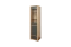 Vitrine Faleula 02, Farbe: Eiche / Grau - 196 x 50 x 43 cm (H x B x T)
