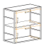 Quadratisches Bücherregal mit zwei Fächern Nodeland 03, Farbe: Schwarz - Abmessungen: 60 x 60 x 25 cm (H x B x T)